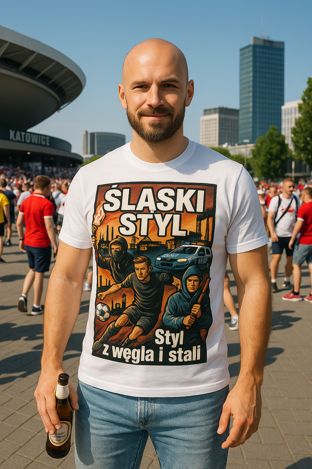 Śląski Styl – Dwustronna Koszulka | QR + Dürer Print | Styl z Węgla i Stali – Śląski Merch. Bez ściemy.