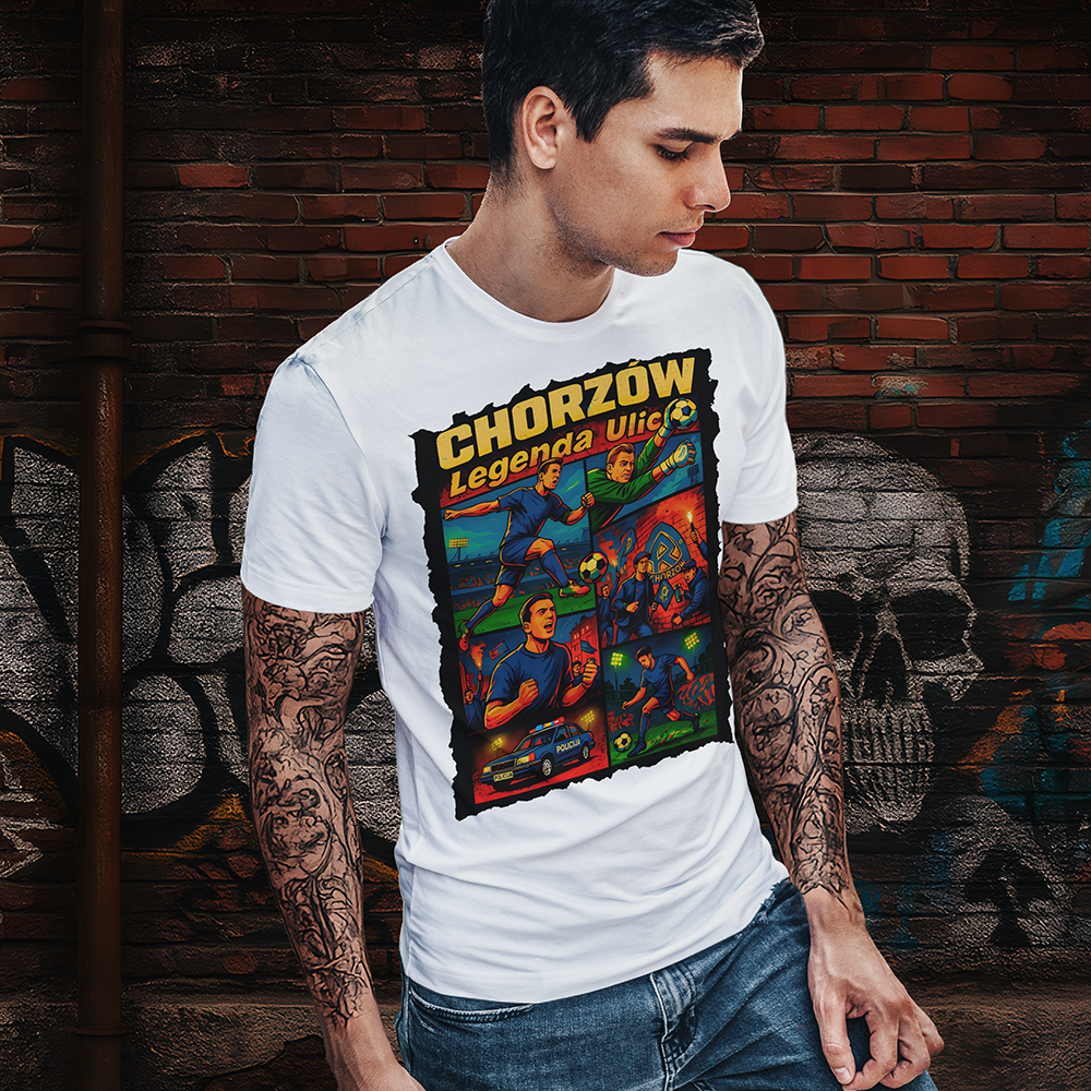 CHORZÓW — Legenda Ulicy | Gildan 64000, koszulka biała