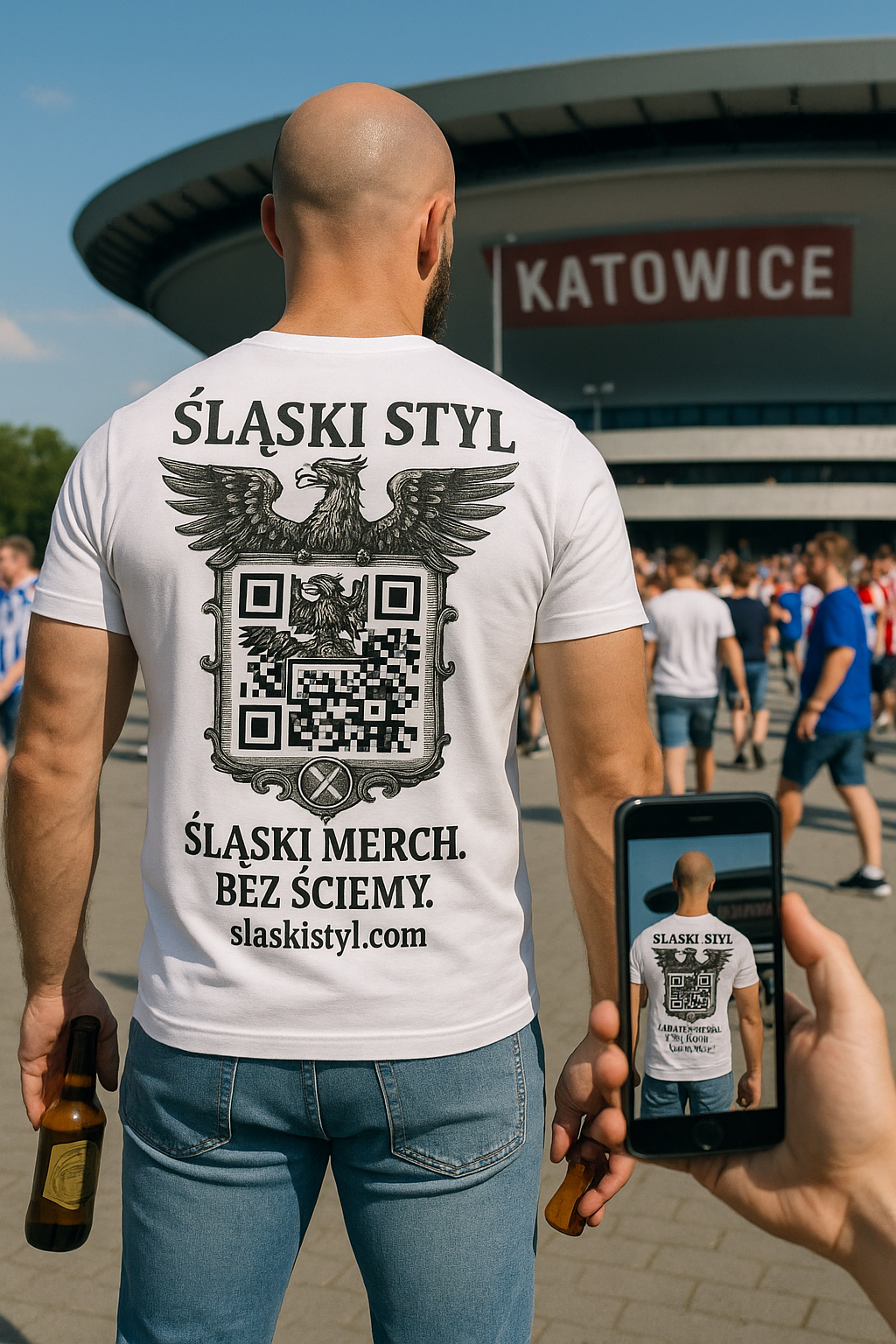 Śląski Styl – Dwustronna Koszulka | QR + Dürer Print | Styl z Węgla i Stali – Śląski Merch. Bez ściemy.