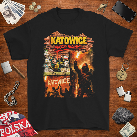 Koszulka Katowice Między Blokami – Styl Uliczny & Fanatyczny | Gildan 2000 Ultra Cotton