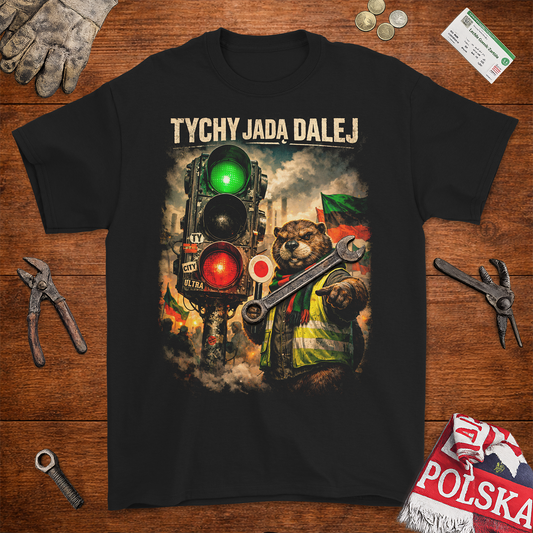 Koszulka Tychy Jadą Dalej - GKS Ultra Styl | Gildan 2000 Heavy Cotton
