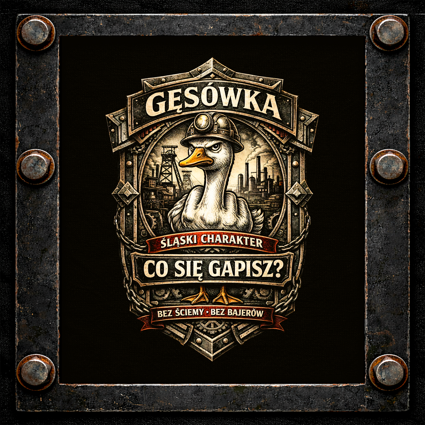 Koszulka Gęsówka – Co Się Gapisz? Śląski Charakter | Gildan 2000 Ultra Cotton