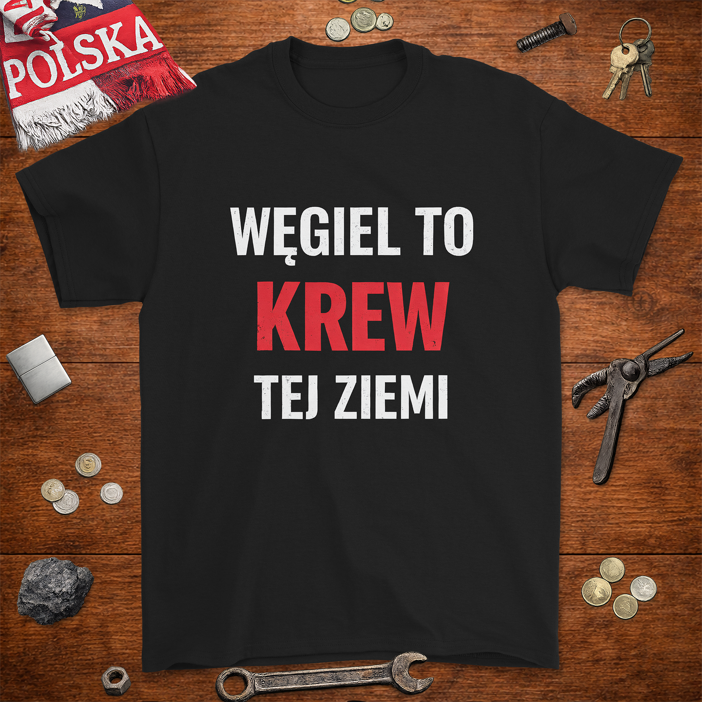 Koszulka Węgiel To Krew Tej Ziemi – Manifest Śląski | Solidna Bawełna Gildan 2000