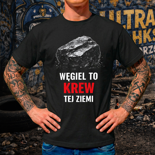 Koszulka Węgiel To Krew Tej Ziemi – Śląskie Dziedzictwo | Gildan 2000 Heavy Cotton