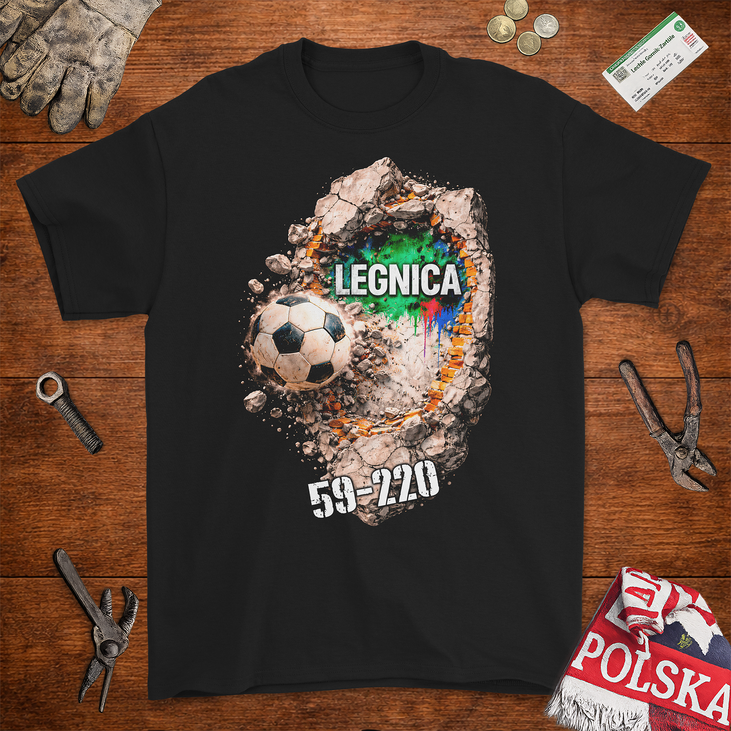 Koszulka Legnica 59-220 – Styl Uliczny & Kibicowski | Solidna Bawełna Gildan 2000