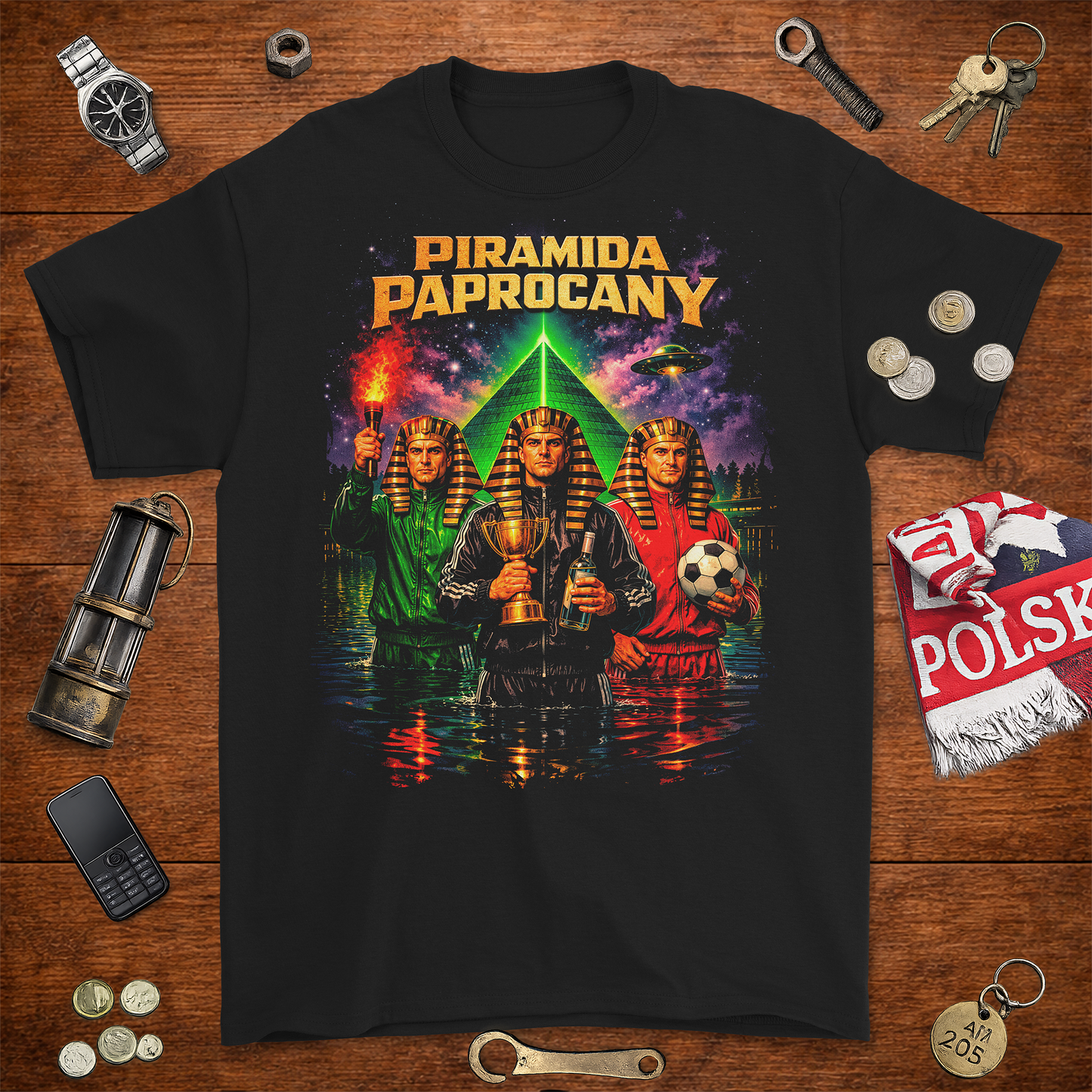 Koszulka Piramida Paprocany – Tychy Cyberpunk & Humor | Gildan 2000 Heavy Cotton