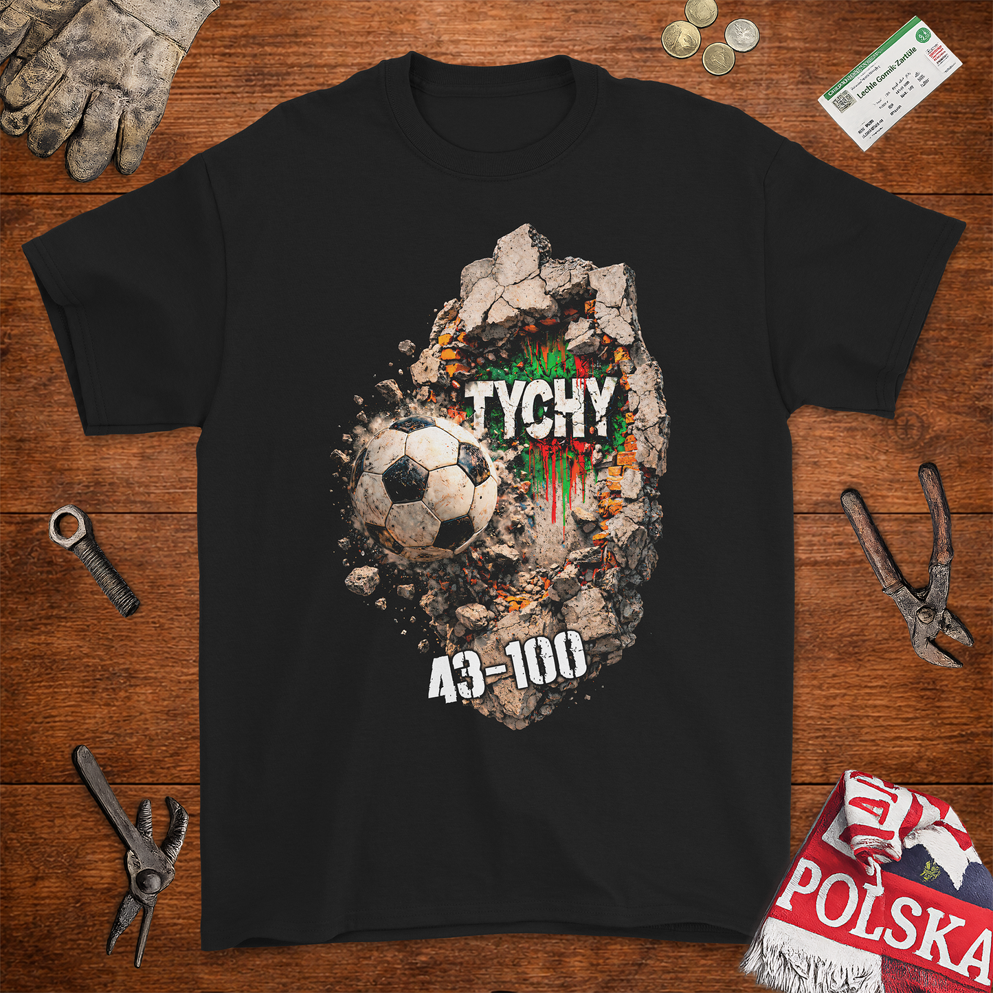 Koszulka Tychy 43-100 – Pasja, Miasto, Charakter | Solidna Bawełna Gildan 2000