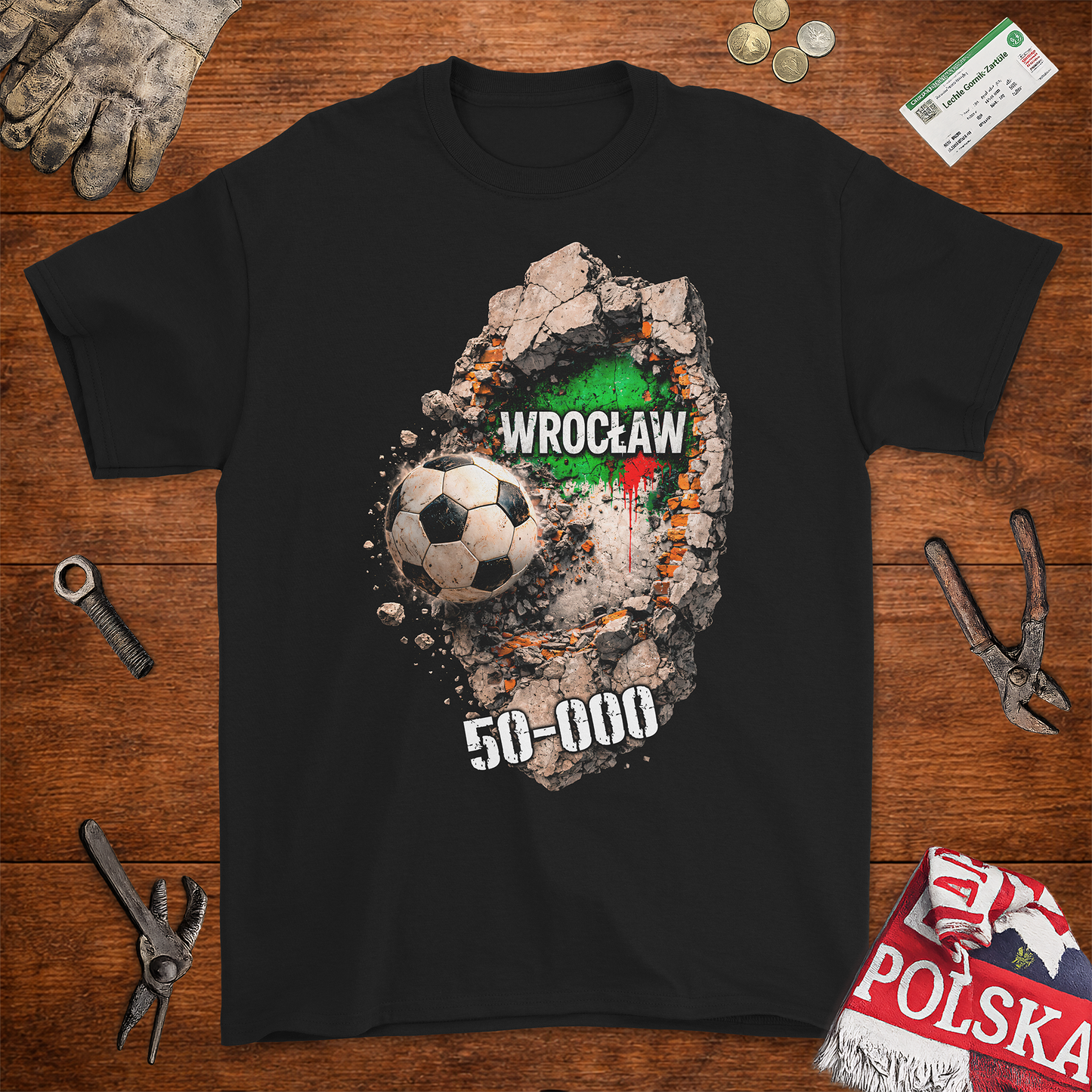 Koszulka Wrocław 50-000 – Styl Uliczny & Pasja | Solidna Bawełna Gildan 2000