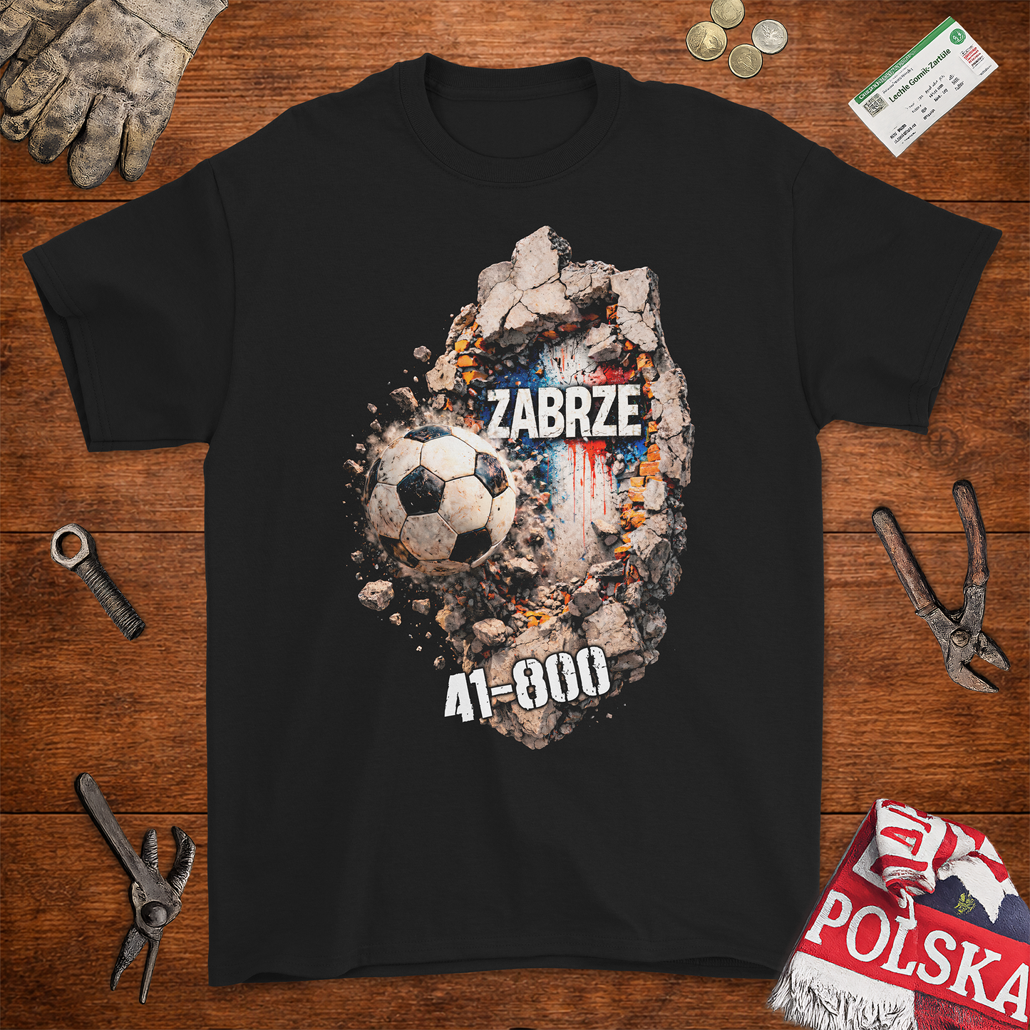 Koszulka Zabrze 41-800 – Styl Uliczny & Pasja Górnika | Solidna Bawełna Gildan 2000
